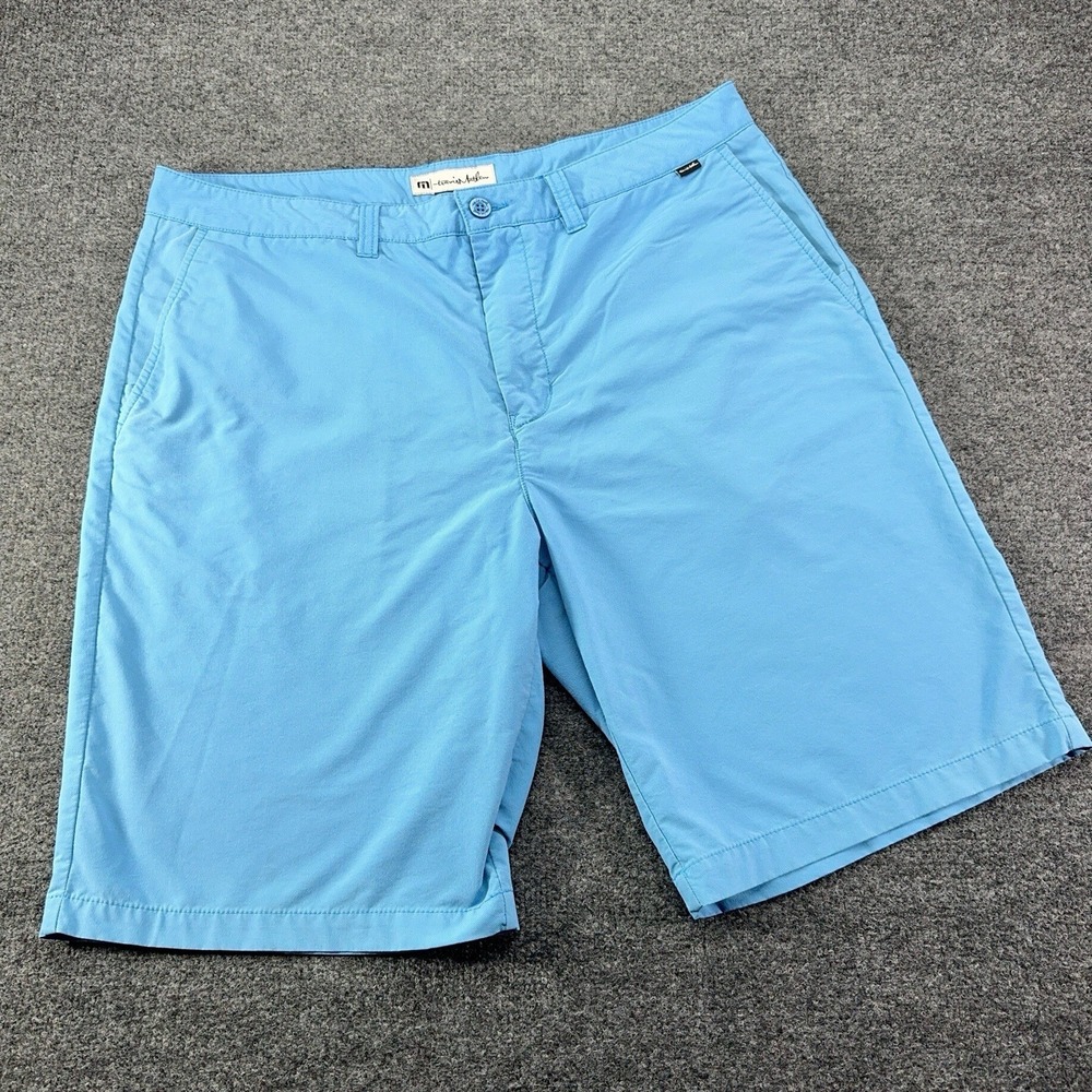 Travis Mathew Shorts Mens 38‎ Blue 10" Hybrid Golf Casual Preppy Nylon Blend EUC